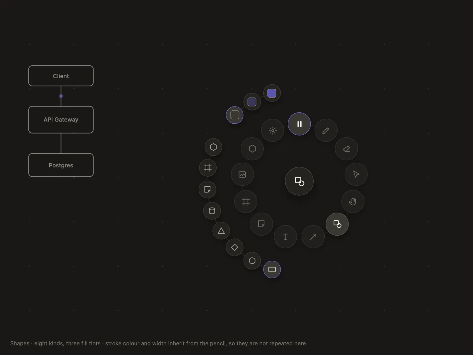 DrawLapse shapes tool with kind and fill tint